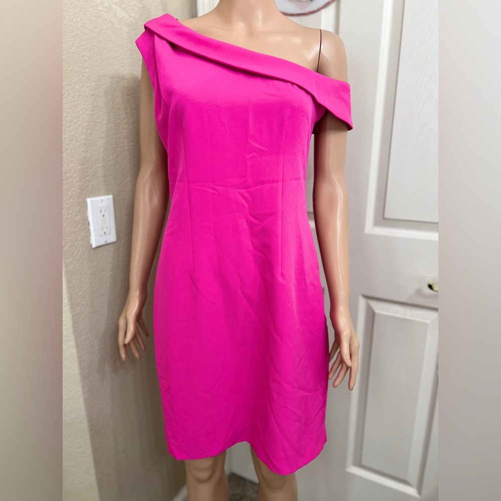 Milly Vibrant Pink One-Shoulder Dress